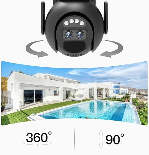 Miniatura 3 de BEENOCAM Cámaras de seguridad solares inalámbricas para exteriores, cámara PTZ de 360  con sirena de focodetección de movimientoseguimiento
