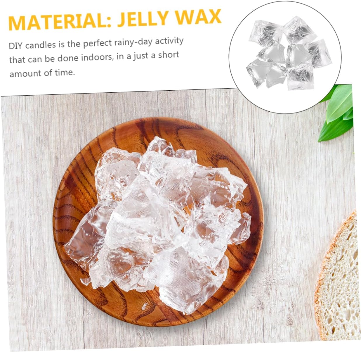 KONTONTY 1bag Candle Wax Transparent Handmade Wax for Candle Making Safe and Smokeless for Crafting Pigments and Natural Embellishments