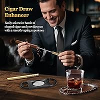 Vista 4 de Humidor de puros, humidor de puros de viaje de cuero, estuche portátil para puros con potenciador de tiro de puros y cortador de puros multifunción