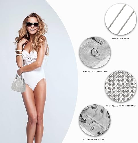 Miniatura 2 de AOYUNHUI Bolsos de mano para mujer, bolso de mano con diamantes de imitación, monederos de embrague para fiesta y boda