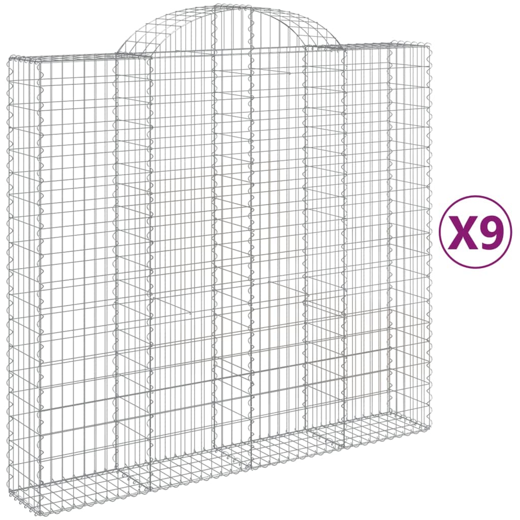 celosias Madera,celosias,Jardinera,Cestas de gaviones 9 uds Forma de Arco Hierro 200x50x180/200 cmIdeal para Jardines, Salones Donde se necesite
