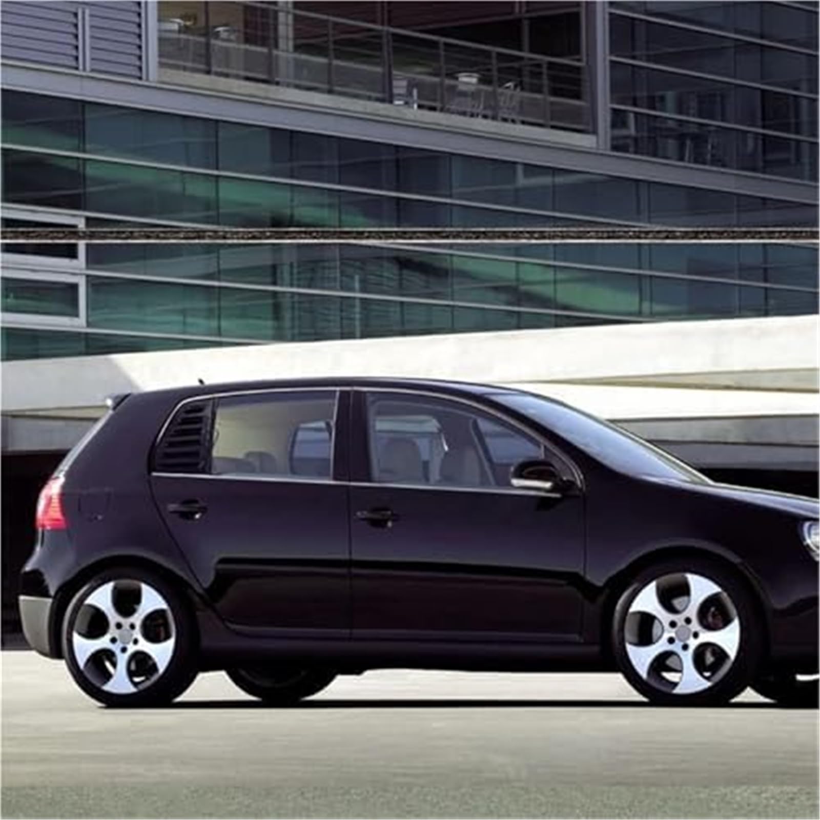 Tylna szklana osłona Żaluzja tylnej szyby, dla volkswagena, dla Vw, dla golfa 5 Mk5 Gti 2005 2006 2007 osłona migawki samochodu tapicerka boczny spojler(BLACK Carbon Fiber Look)
