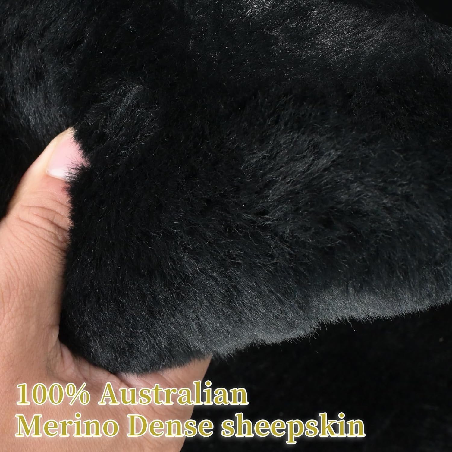 Aegis Cover Premium Australian Merino Sheepskin Car Seat Cover, Easy-Install Summer & Winter Universal Fit for SUV Truck Sedan Most Vehicles (FS-Black)