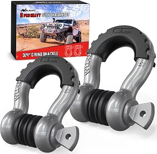 Nilight 2-Pack 3/4" D-Ring Shackles with 7/8" Screw Pin & 41,887 lbs Break Strength for Off-Road Recovery, Trucks, Jeeps, ATVs