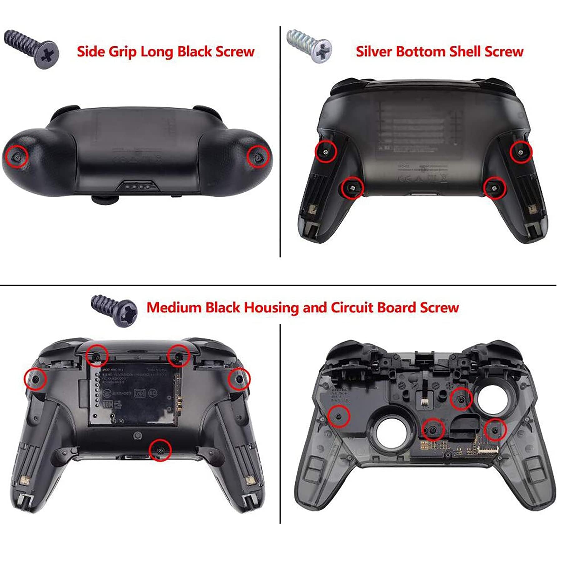 eXtremeRate Griff Hülle Set für Switch Pro Controller, Matt DIY-Ersatz Front Case/Rücken Gehäuse&Handgriff Grips Shell Zubehör für Nintendo Switch Pro Controller-Sakurapink & Puffy Pink