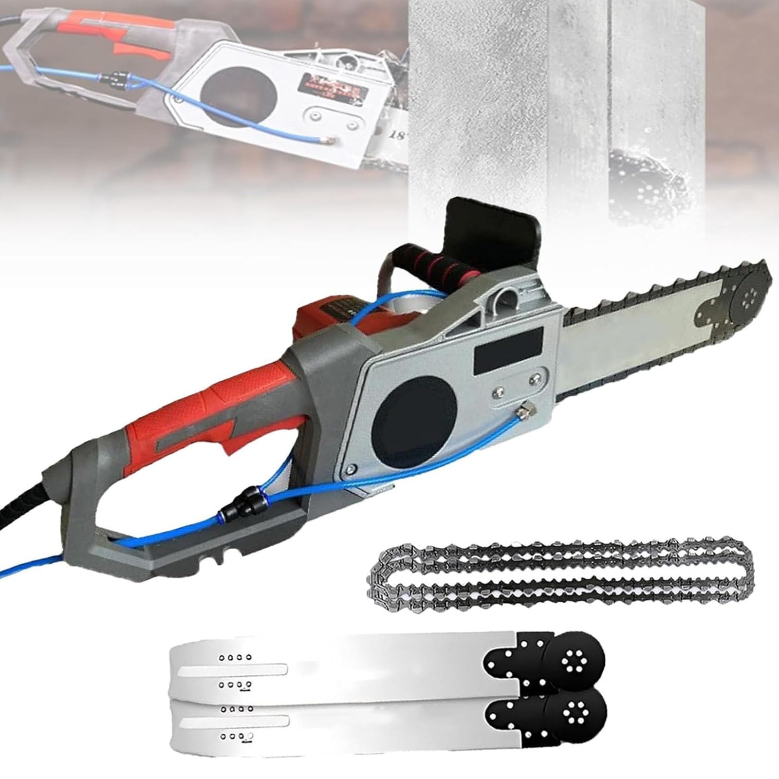Sierra Hormigón Eléctrica 5800W/6500W Con Enfriamiento Por Agua, Bomba De Agua Y Reducción De Polvo, Sierra De Pared Para Granito, Hormigón Armado Y Corte Profundo(48CM)