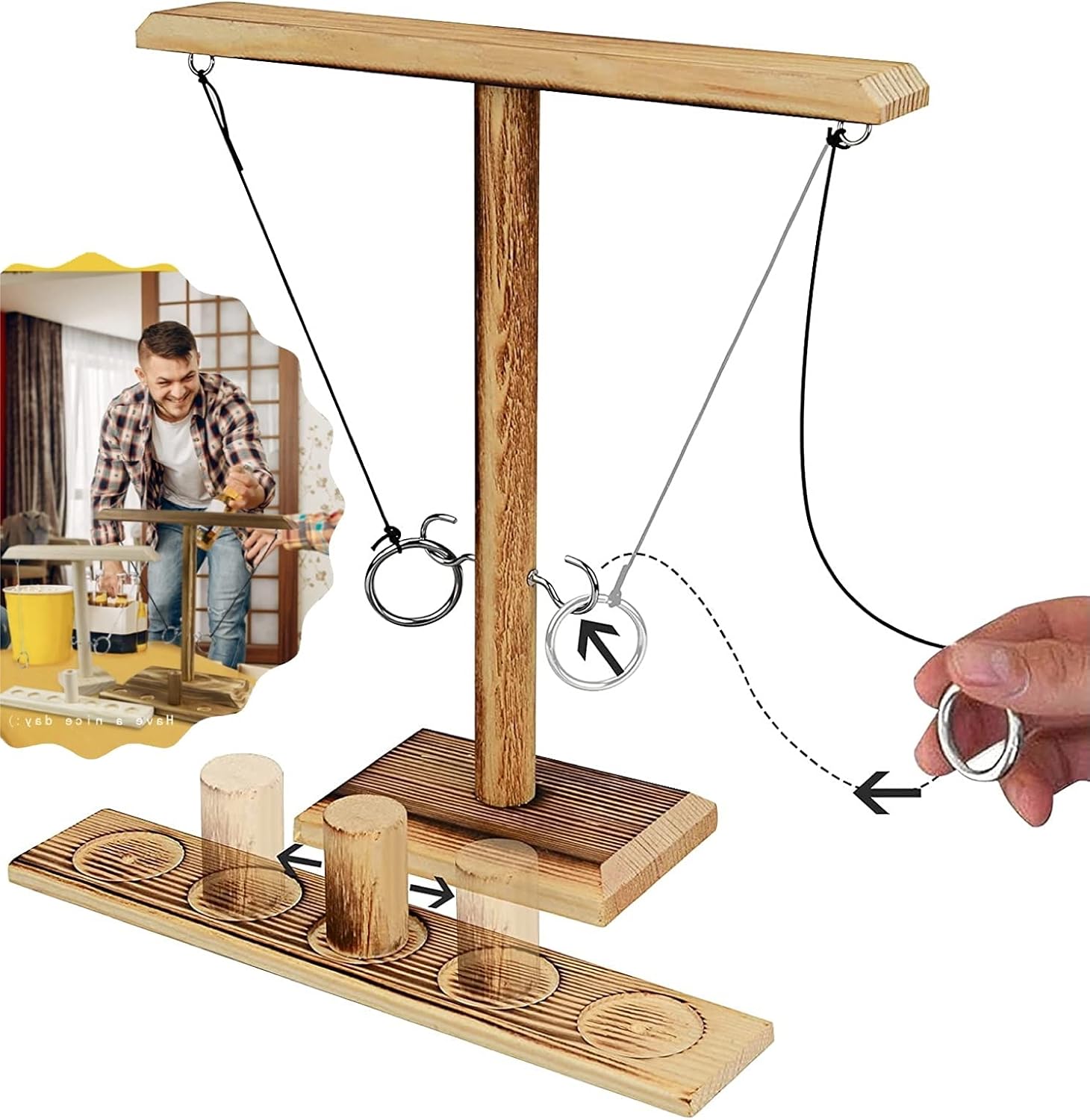 MEIRUIER Hooks Ring Toss Game, Toss Hook and Ring Toss Battle Game