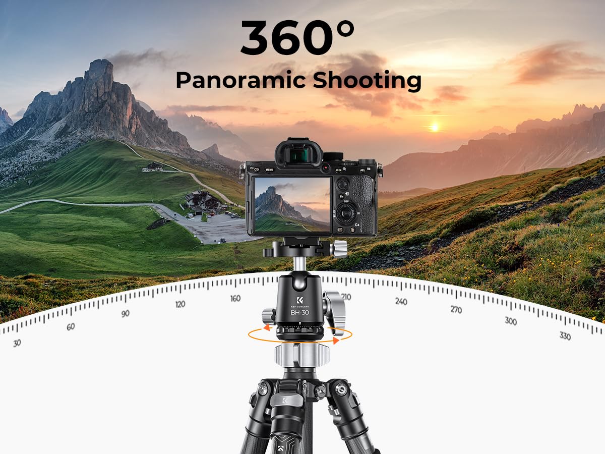 Statyw do Aparatu z Włókna Węglowego z obrotową głowicą kulową 360° do Fotografii Podróżniczej za pomocą Lustrzanki Cyfrowej