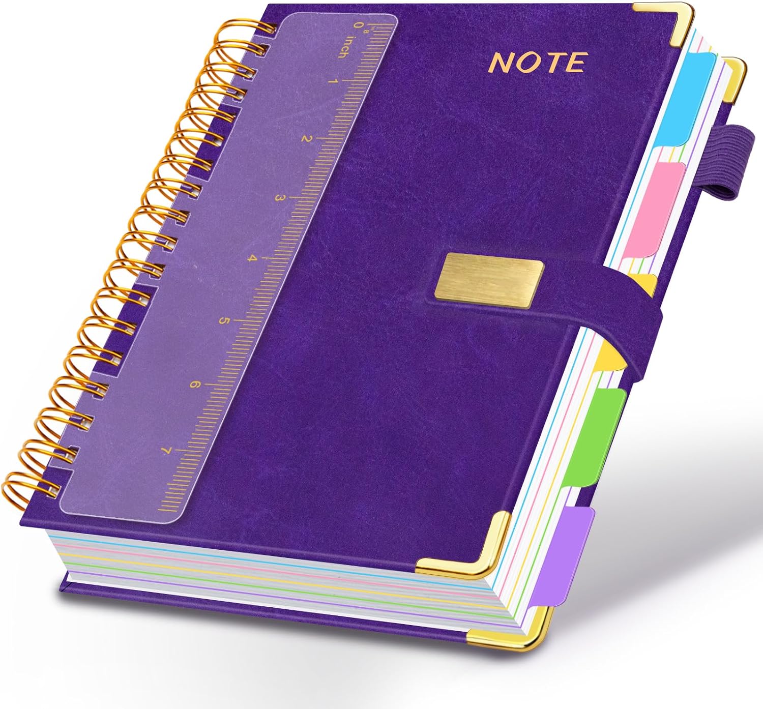 5 Subject Spiral Notebook with Pockets Dividers, 6.2''x8.2'' 300 Pages