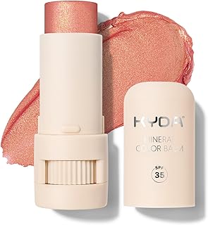 KYDA Mineral Color Balm, SPF 35, Creamy Blendable Color for Lips and Cheeks, Buildable Shimmer Finish, Lightweight Cream Formula, Multiuse Makeup Stick, GUAVA