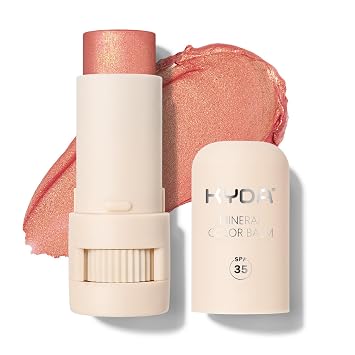 KYDA Mineral Color Balm, SPF 35, Creamy Blendable Color for Lips and Cheeks, Buildable Shimmer Finish, Lightweight Cream Formula, Multiuse Makeup Stick, GUAVA