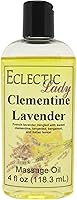 Vista 5 de Clementine - Aceite de masaje de lavanda, 16 onzas, con aceite de almendras dulces y aceite de jojoba, sin conservantes, perfecto para aromaterapia