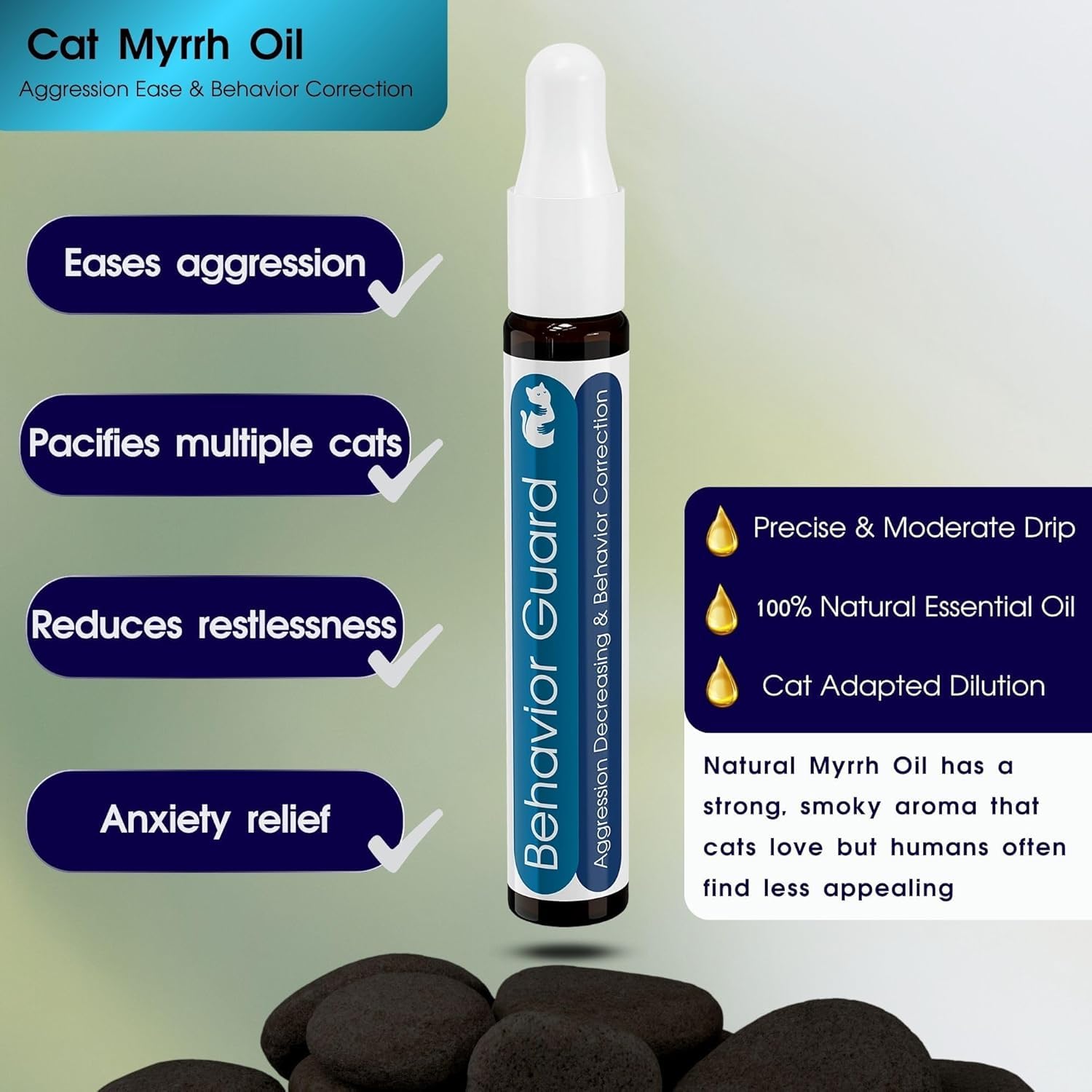 Cat Aggression Relief Calming Collar, Natural Anxiety Relief, Breakaway Vet-Approved Relaxer, Pet-Safe Collar with Essential Oils (Light Blue - Myrrh) - image 5