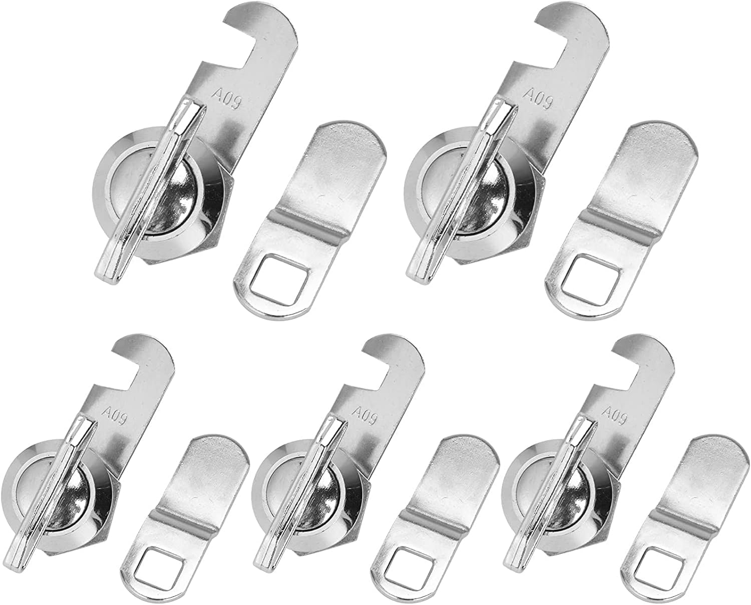 5PCS Cabinet Cam Lock Keyless Mailbox Tool Box Drawer 1" Locks Replacement Set