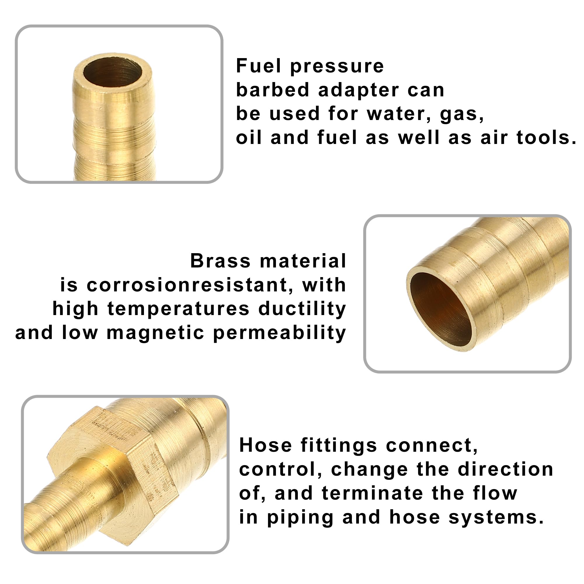 QUARKZMAN Messingstangen Set - 4 Stück 8,5mm X 224mm Rundstäbe