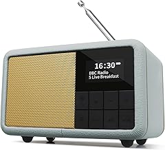 LEMEGA Class Compact DAB+ Radio Alarm Clock – Mains & Battery Portable DAB+ Radio, Dockable Digital Clock Radio with Bluetooth, Headphone Jack, IPX4 Waterproof,12 hr Battery, 40 Presets, EQ Modes,Blue