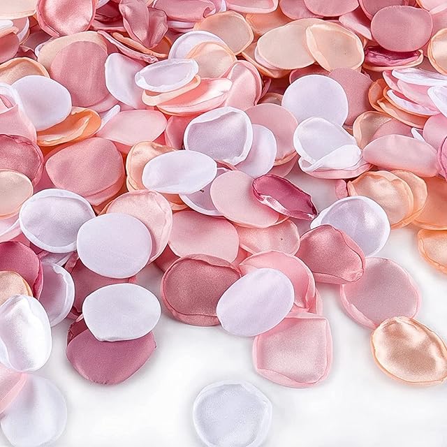 Dloapesy Rose Petals for Wedding Decorations, Blush Pink Flower Petals for Centerpieces Reception Tables Rustic Decor Flower Girl Scatter for Aisle Runner,Bridal Shower (Blush Pink)