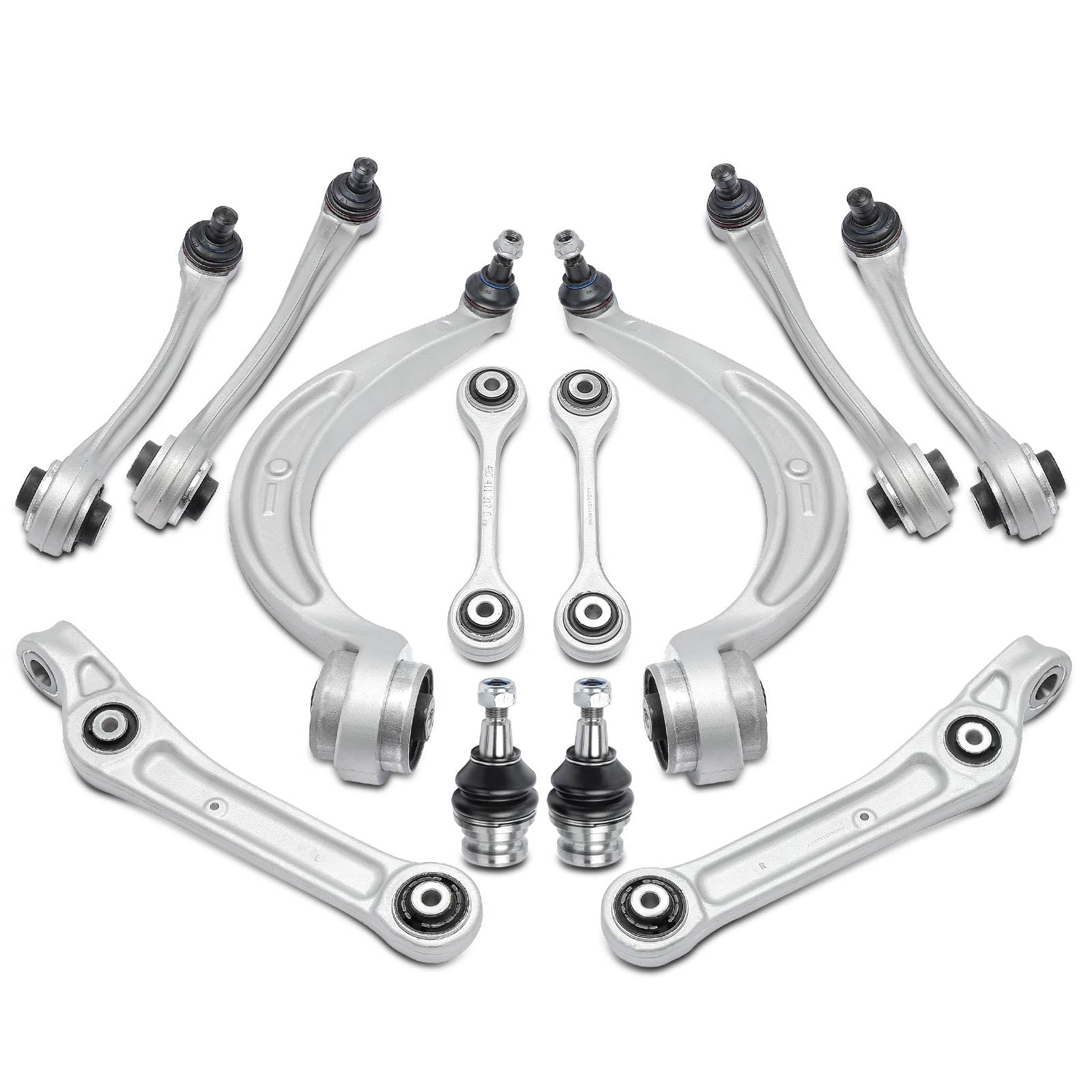 Frankberg 2x Asta di accoppiamento + 2x Giunto di supporto Giunto di Guida + 8x Braccio di controllo Compatibile con A4 Avant 8W5 8WD A5 Sportback F5A F5F A4 8W2 8WC A5 Cabriolet F57 F5E 8K0411317C