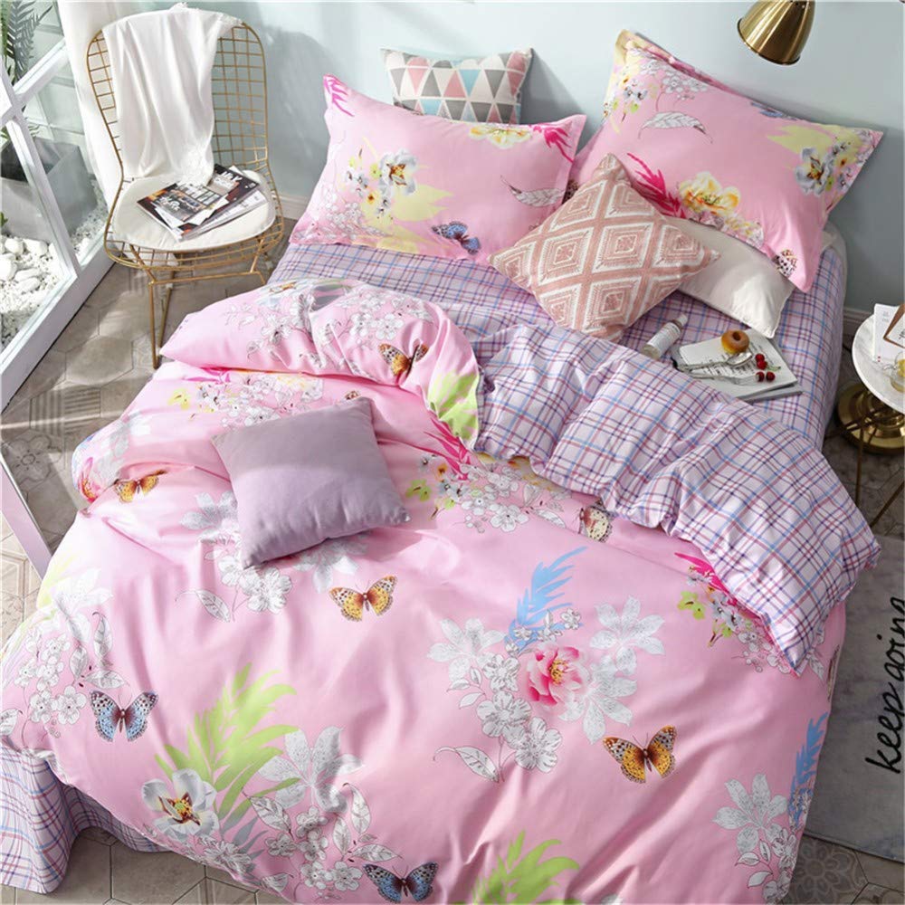 Linge de lit rose flamingo amour housse de couette Queen 3 4 pièces taie d'oreiller