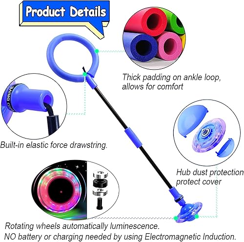 Miniatura 4 de Pelota de saltar para niños, juguetes plegables para saltar el tobillo, anillo de salto intermitente, colorido deportes, pelota oscilante, fitness,