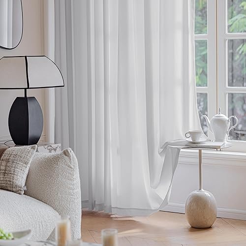 Miniatura 6 de FMFUNCTEX Cortinas transparentes de 52 * 84, gris