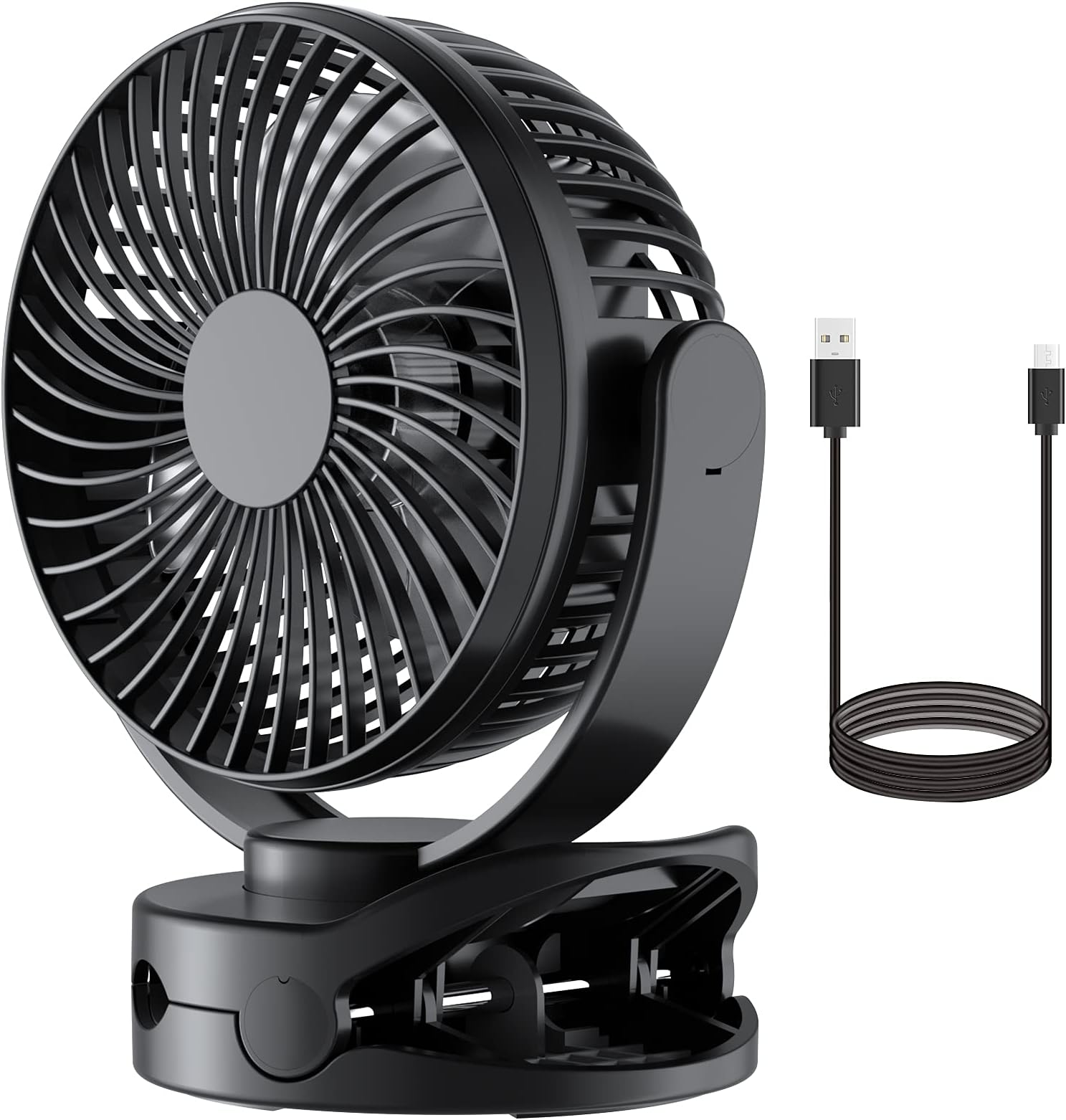 Laluztop Desk Fan mini USB Fan Table Cooling timer Fan 4400mAh Battery Powered Fan 4 Speeds with 3mode Timer Super Quiet 720 Degree Rotated Perfect Small Personal Fan for Table & Outdoor