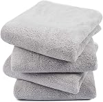 KinHwa Microfibre Serviettes de bain à main Ultra Ensemble de serviettes de bain douces et absorbantes Grandes serviettes pour le voyage, le camp, l'hôtel et le spa 16x30 pouces 2 Conditionnement en gris clair