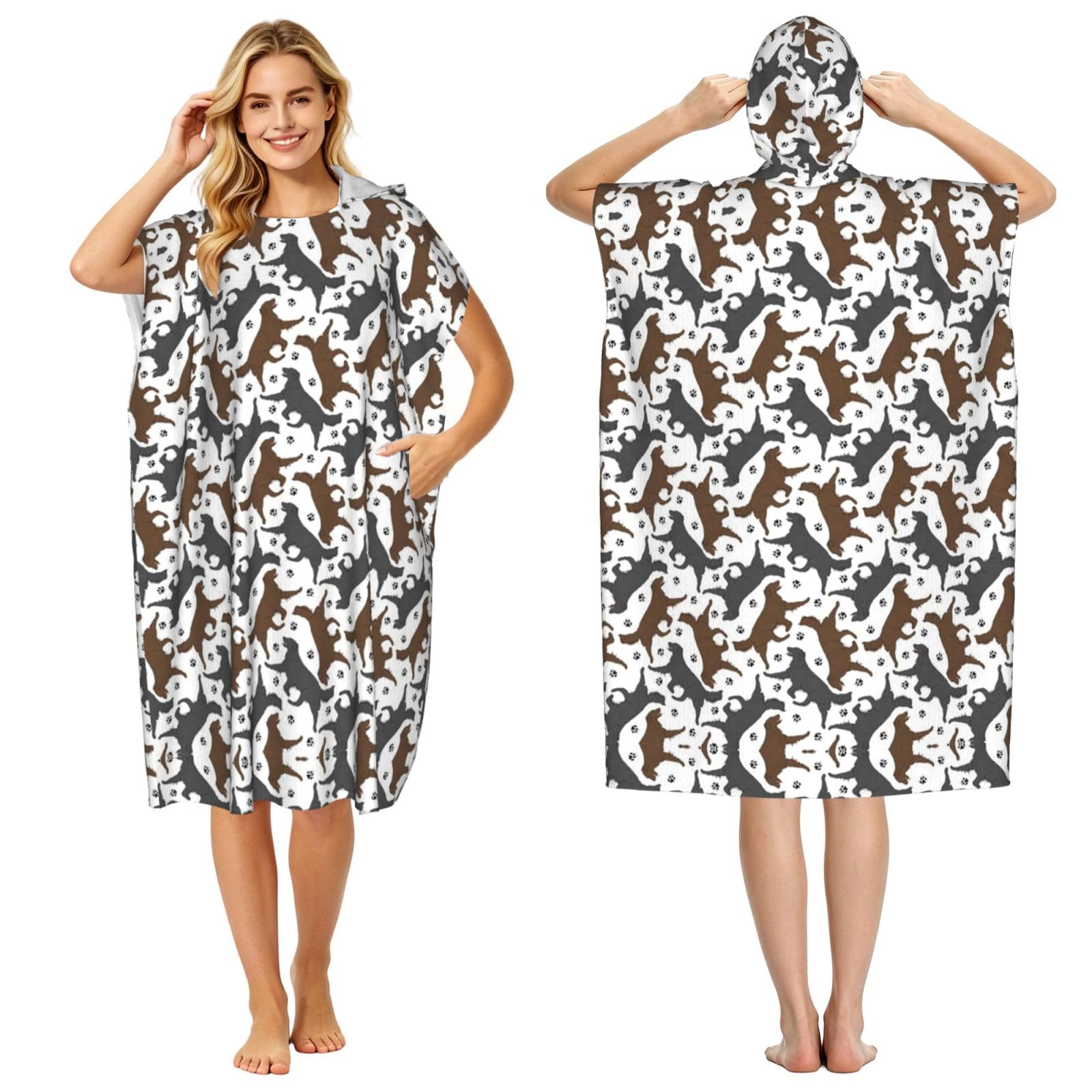 Poncho à capuche microfibre pour se changer facilement dehors