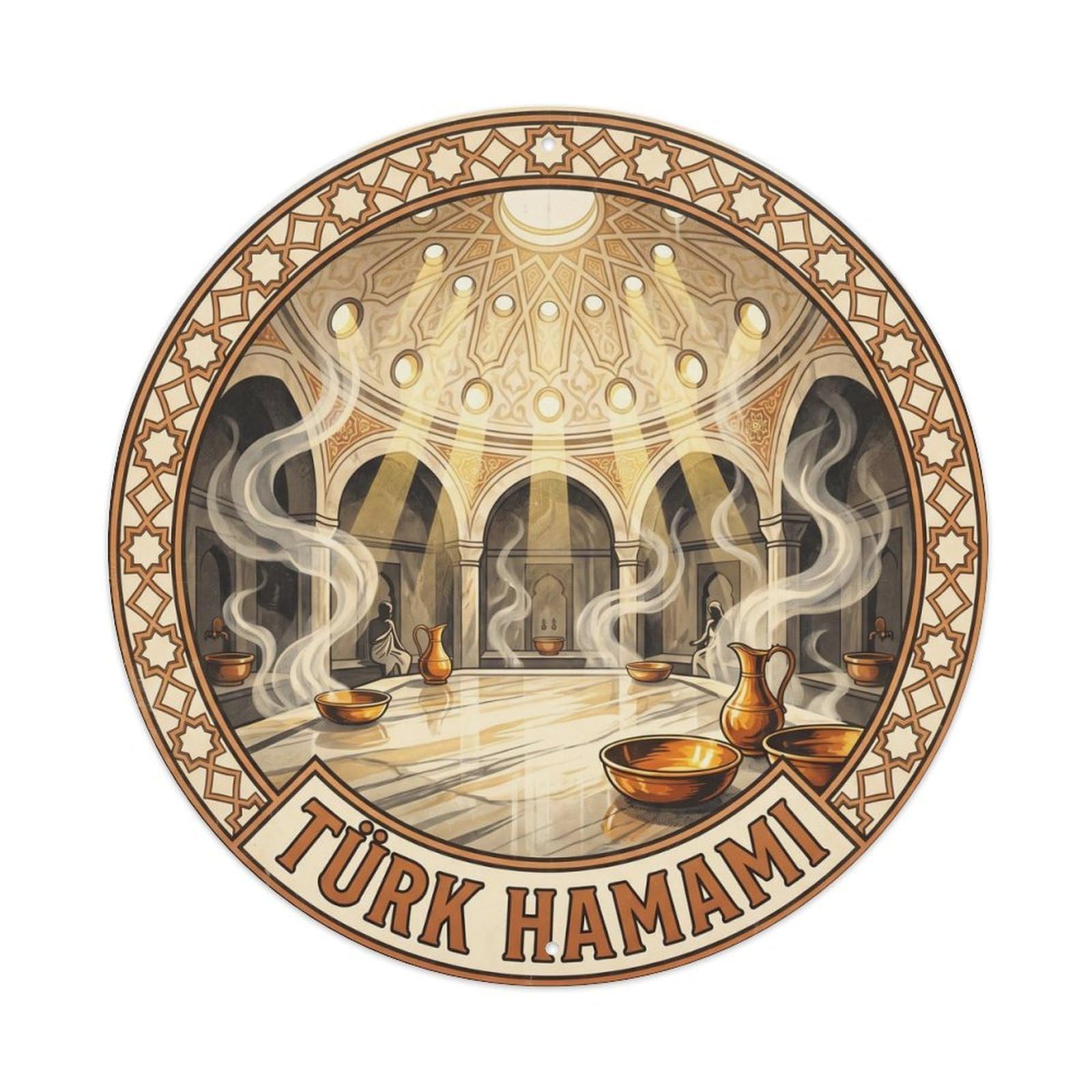 Hammam Star Dome Turkey Travel Heritage Bold Color Metal Tin Sign