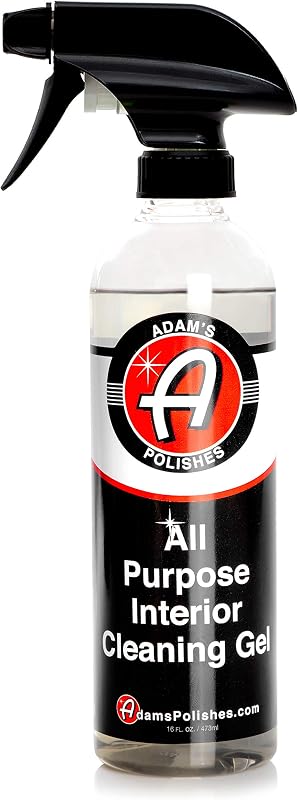 Adam's Polishes Gel de limpieza de interiores multiusos – Lo mejor para detallar asientos de cuero, alfombras de vinilo, tapicería, superficies interiores de goma plástica, tapetes y accesorios para automóviles, piezas para barcos y vehículos recreativos (16 oz)