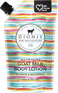 Dionis Sea Treasures Goat Milk Body Lotion Refill Pouch 16.9 oz, Hydrating & Moisturizing Body Care, Paraben-Free, Cruelty-Free