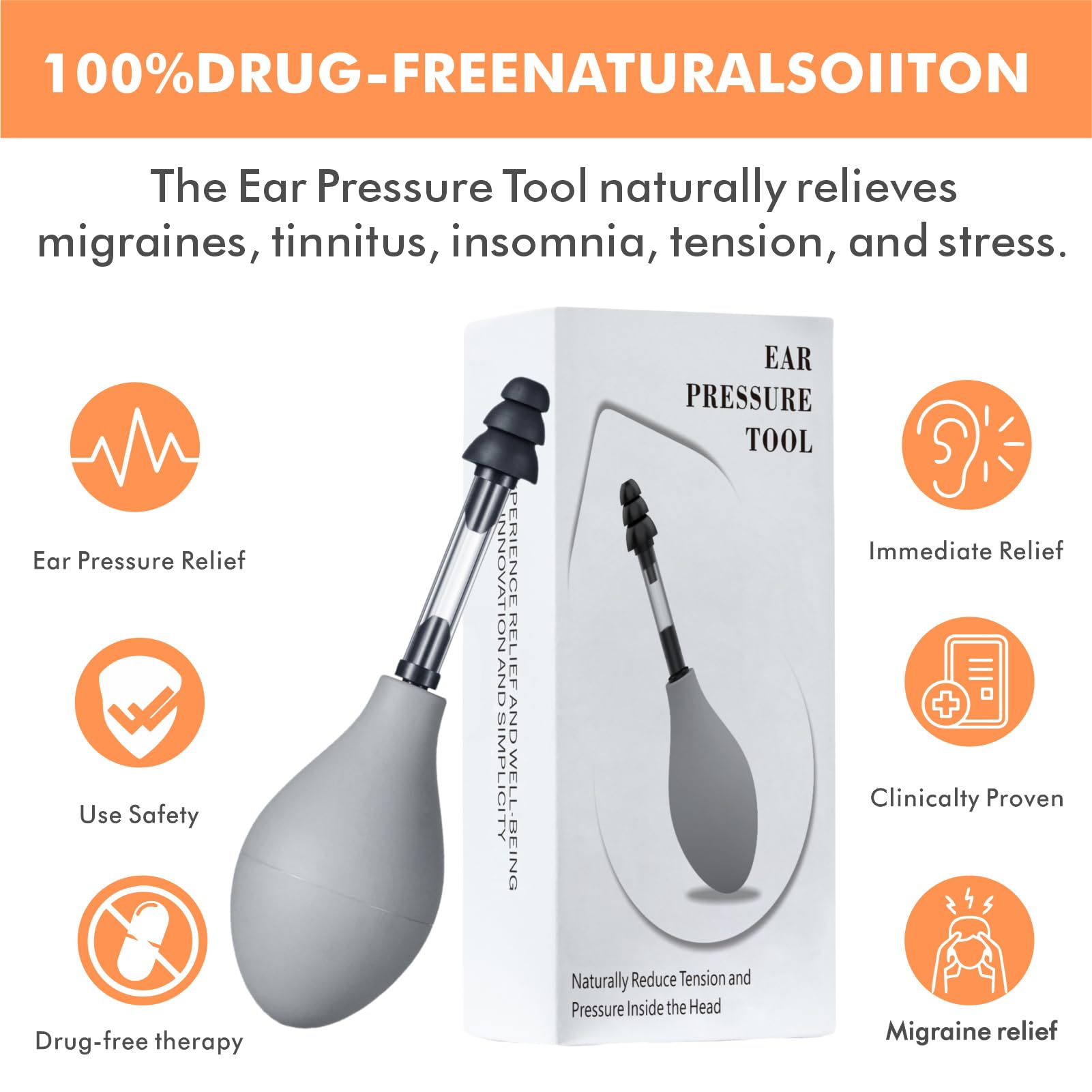 Ear Pressure Relief Suction Device, Consumer Product that Calming Naturally Reduces Tension, Pressure and Pulsating Symptoms Through Gentle Inner Ear Pressure Stimulation — Amazon image 4
