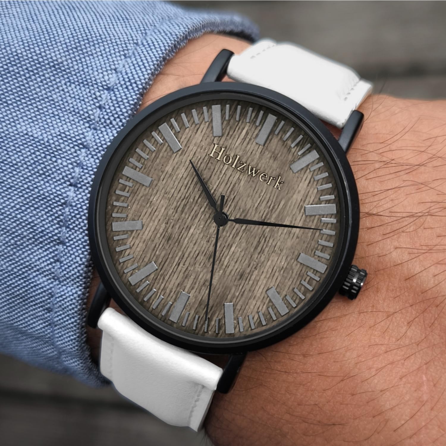 Holzwerk Germany Ręcznie wykonany płaski designerski zegarek unisex męski zegarek damski zegarek ekologiczny naturalny drewniany zegarek analogowy klasyczny zegarek kwarcowy biały brązowy czarny