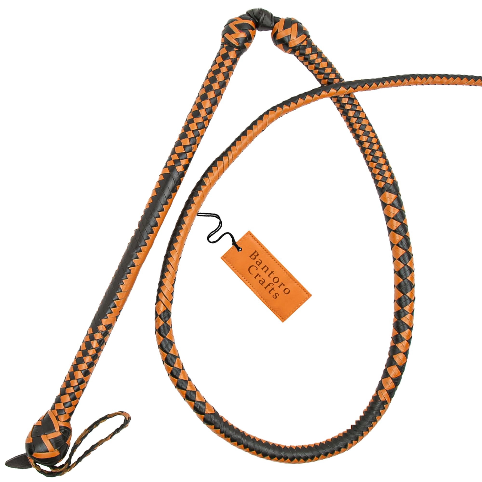 Marrone e Nero Frusta 16 trecce Fili Pelle Intrecciata Frusta in Vera Pelle Pancia in Pelle e Supporto in Pelle all'Interno Frusta Che schiocca Forte