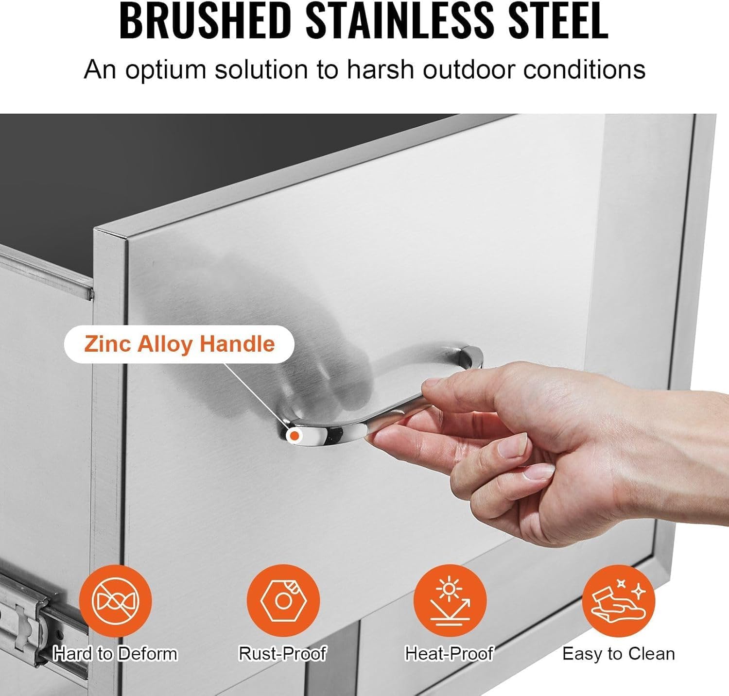 Outdoor Kitchen Door Drawer Combo 32.5" W x 21.6" H x 20.5''D, Access Door/Double Drawers with Paper Towel Rack, BBQ Island Drawers with Stainless Steel Handles for Outdoor Kitchen