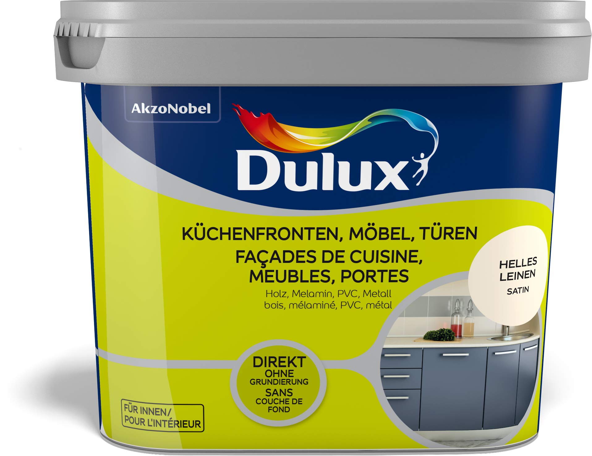 Fresh Up Peinture de rénovation pour meubles de cuisine, portes, meubles, satinée Lin clair 2 L