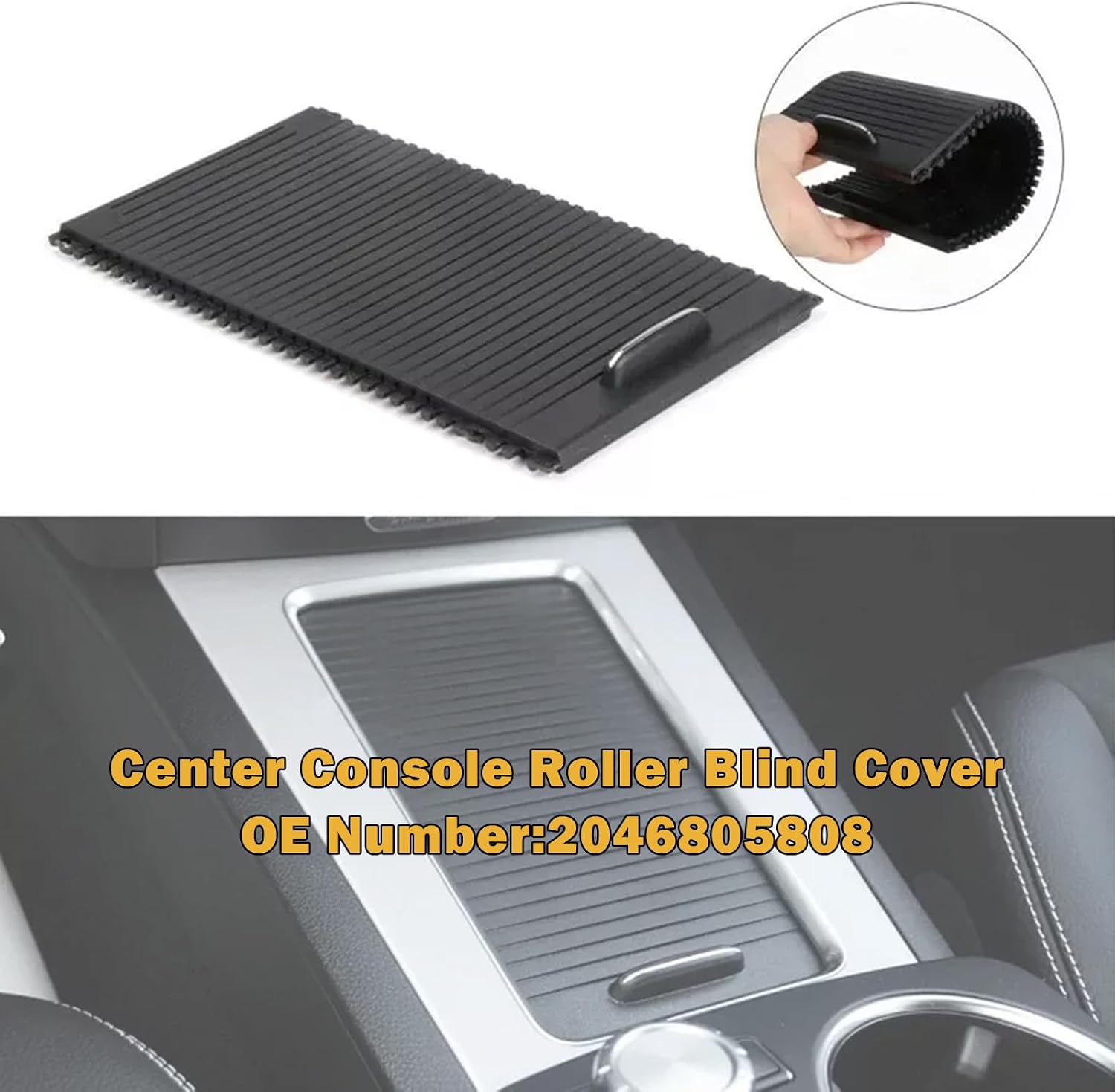 Center Console Roller Blind Cover Black Fit For Benz X204 GLK 2008-2015