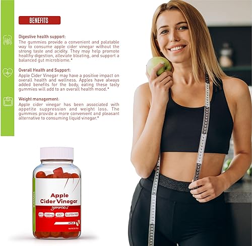 Miniatura 2 de Gomitas de vinagre de sidra de manzana, 60 unidades, B12, veganas, sin gluten