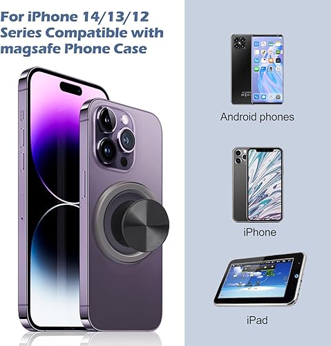 Miniatura 10 de GCQOO Base magnética esmerilada para PopSocket para iPhone 141312, soporte de teléfono extraíble compatible con fundas MagSafe
