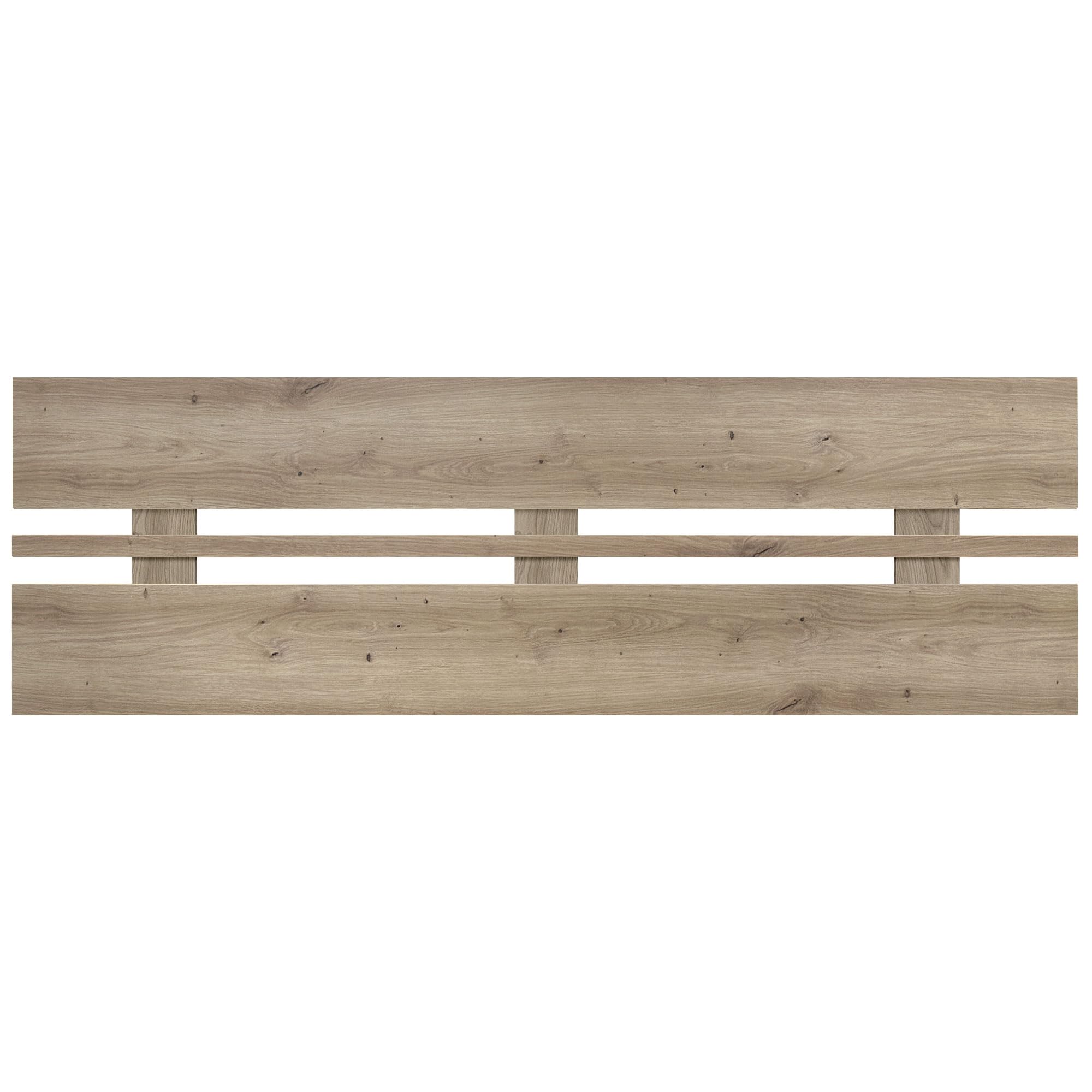 DHOME Testiera in Legno Riciclato MDF Orizzontale Larga per Letto con Pallet Ferramenta Inclusa (160x46 Orizzontale Larga, Rovere)