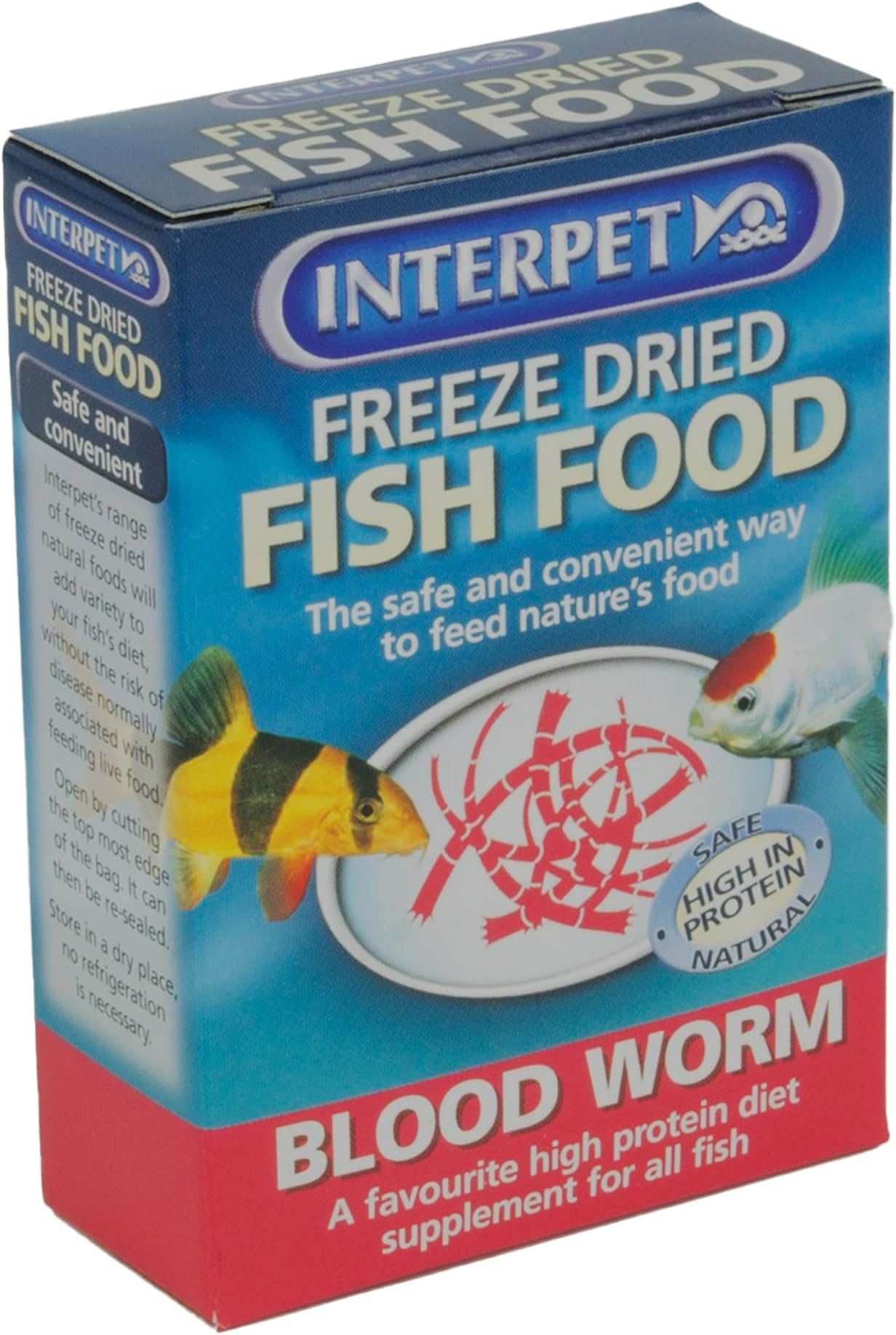 Interpet Freeze Dried Aquarium Fish Food, Safe, Natural, High Protein, Blood Worm, 4g
