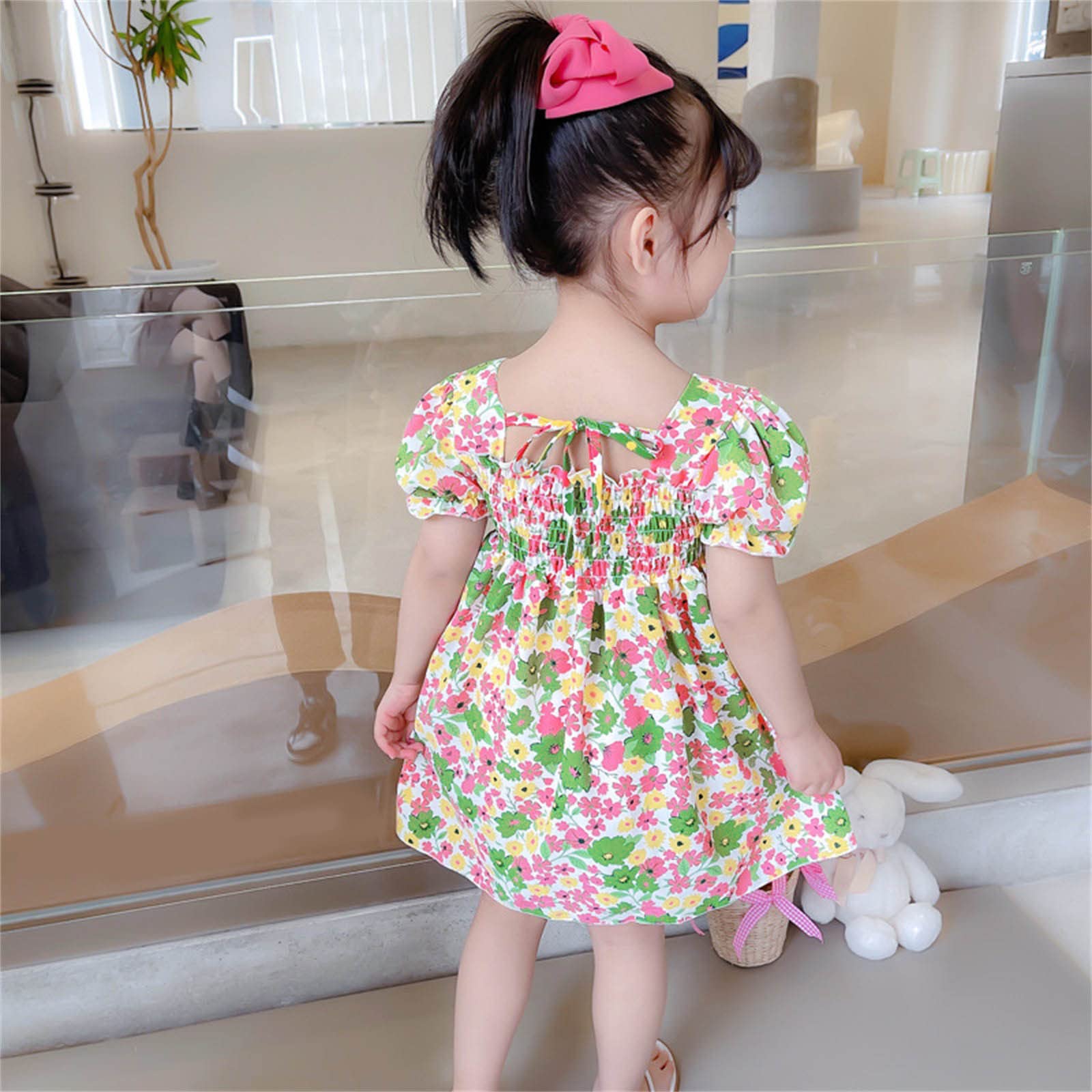 Amazon.com: Toddler Girls Short Sleeve Dresses Kids Floral