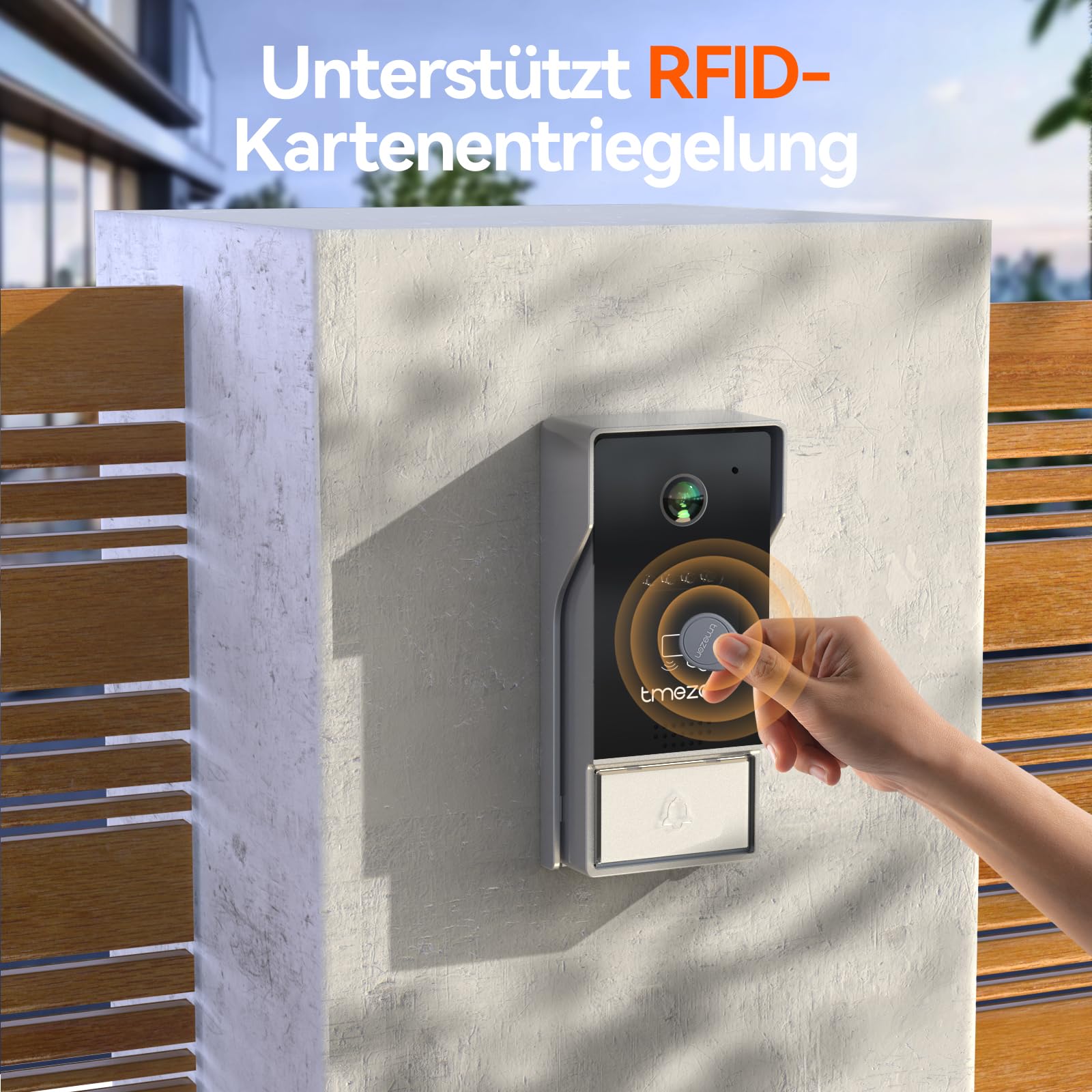 TMEZON WLAN Video Türsprechanlage mit Türöffner,1080P HD Türklingel mit Kamera,7-Zoll-Farb-Touchscreen,Nachtsichtgerät,Zwei-Wege-Audio,Bewegungsmeldung,App & Sweep-Karte entsperren,2-Draht Technik