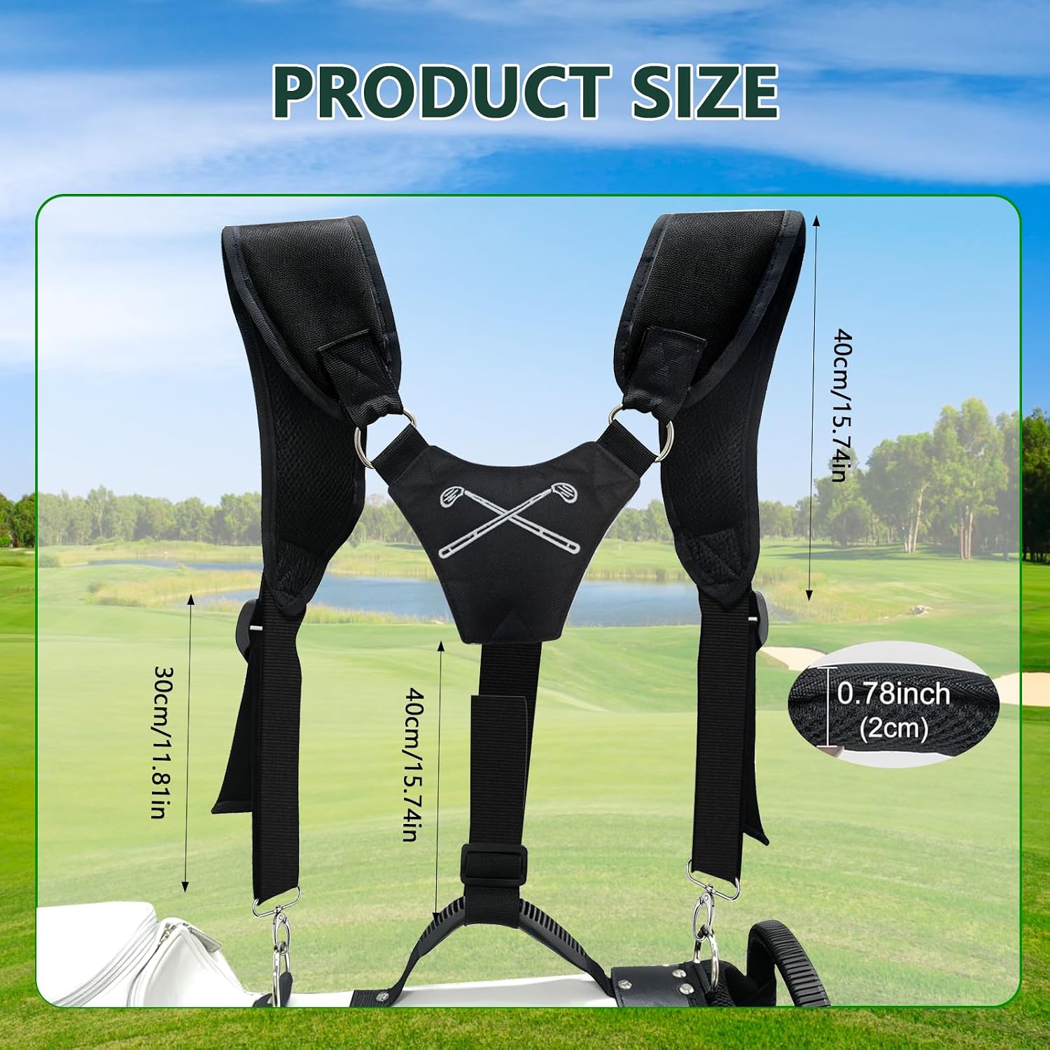 Golf Bag Straps, Universal Replacement Double Shoulder Adjustable Golf Carrying Bag Straps for Tool Backpacks, Cello Case, Ski Bag, Backpack Sprayer, Dog Backpack, Hiking Bag