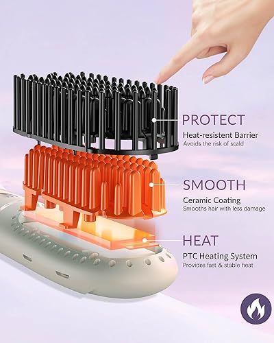 Miniatura 6 de TSUYAGLA Cepillo alisador de cabello de aire caliente