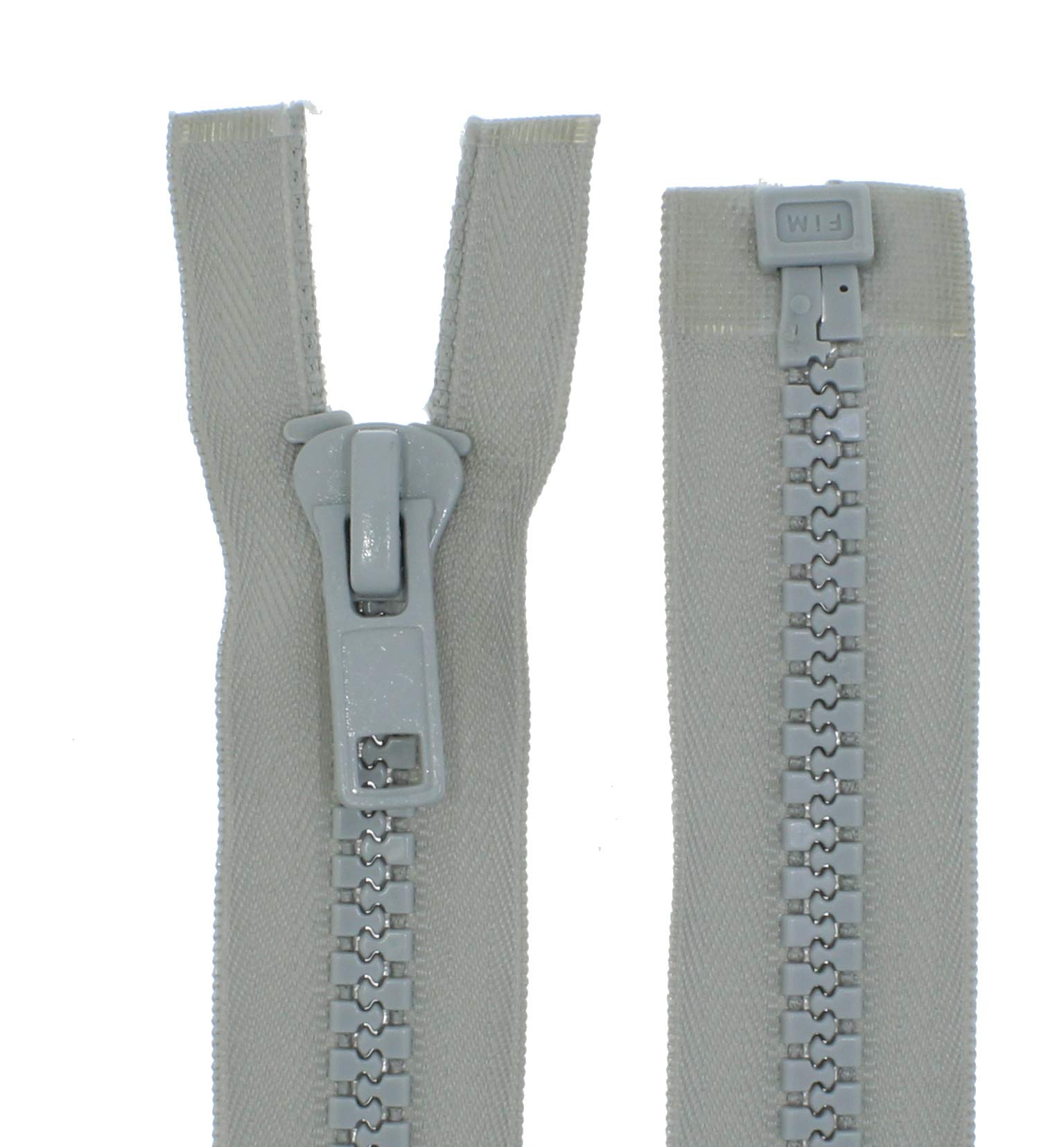 Zipworld Grande Denture En Plastique Avec Fermeture éclair Divisible 8 Mm, Hellgrau - 310, Z.B. 220cm Wunschlänge Nach Dem Kauf Bitte Angeben