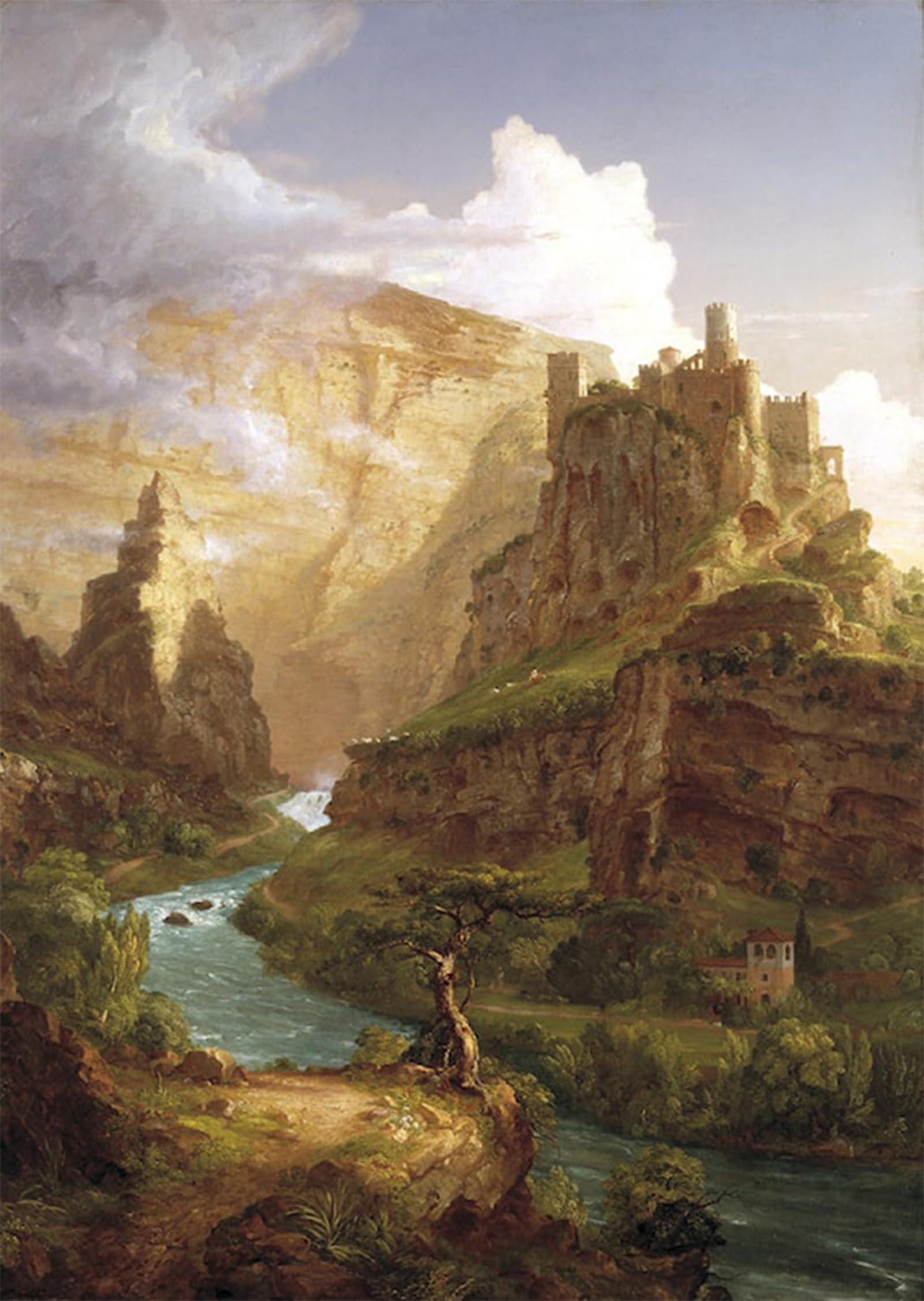 Artxlxxbn No Frame Famous Art Print Poster Vintage Wall Art Valley Of The Vau By Thomas Cole Canvas Art Poster For Home Decor 60X90cm
