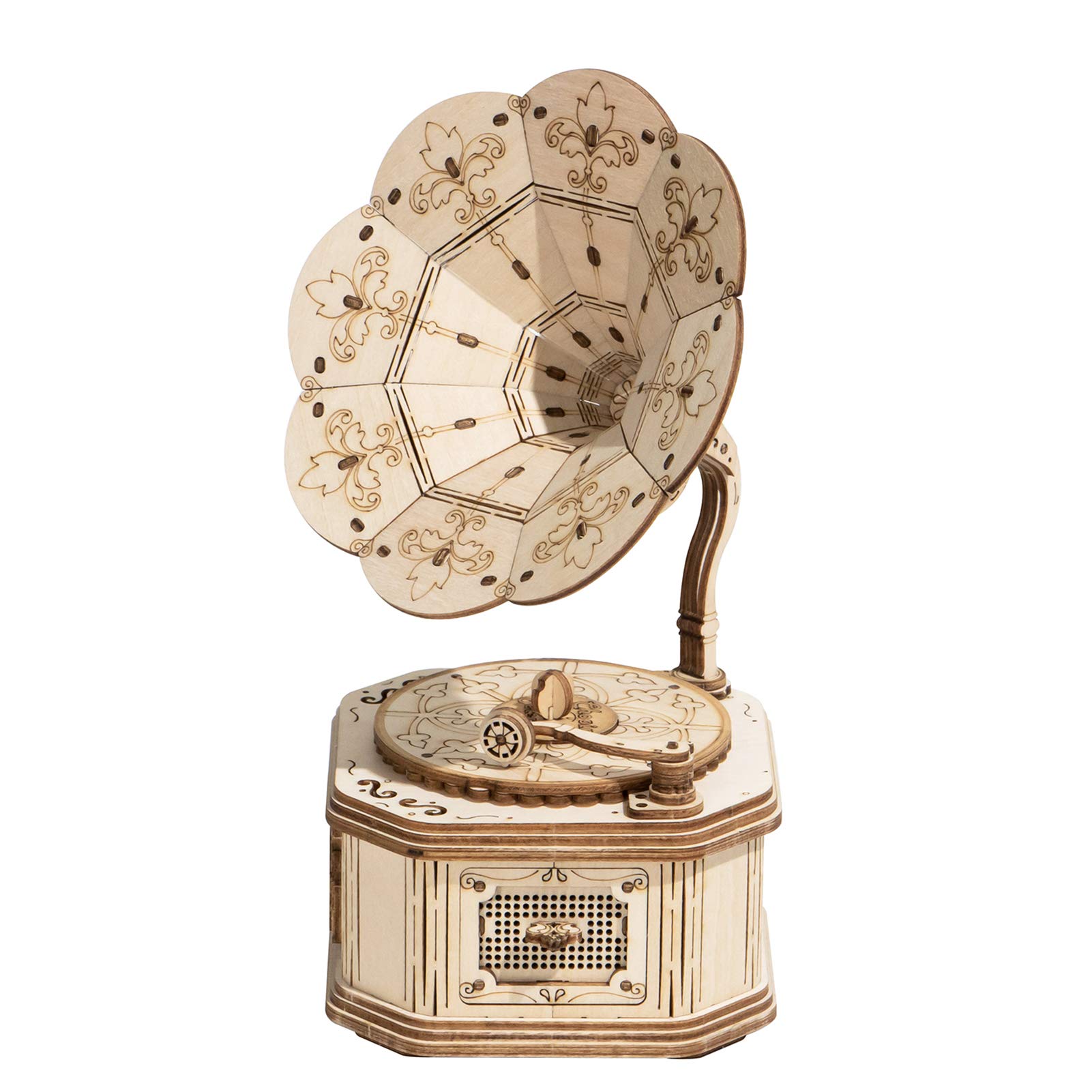 ROBOTIME Gramophone Model Kits 3D Wooden Puzzles Adults Christmas Birthday Toys Gifts