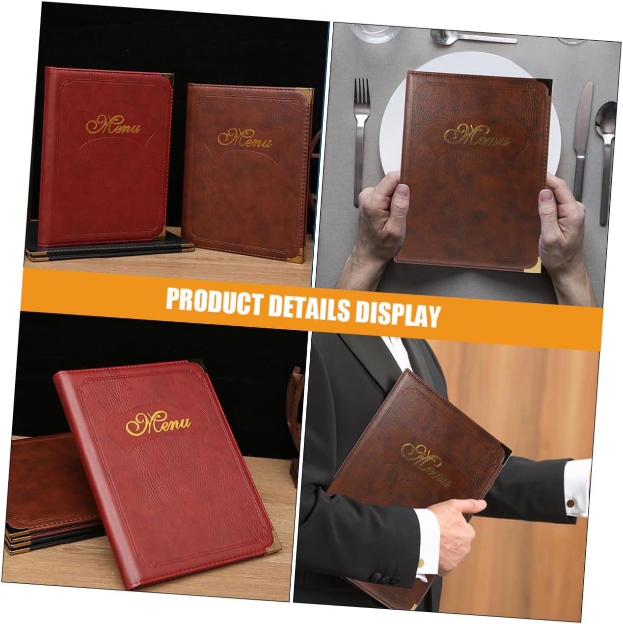 2pcs Multifunctional Menu Holder Menu Book Humanized Rounded Corner Design