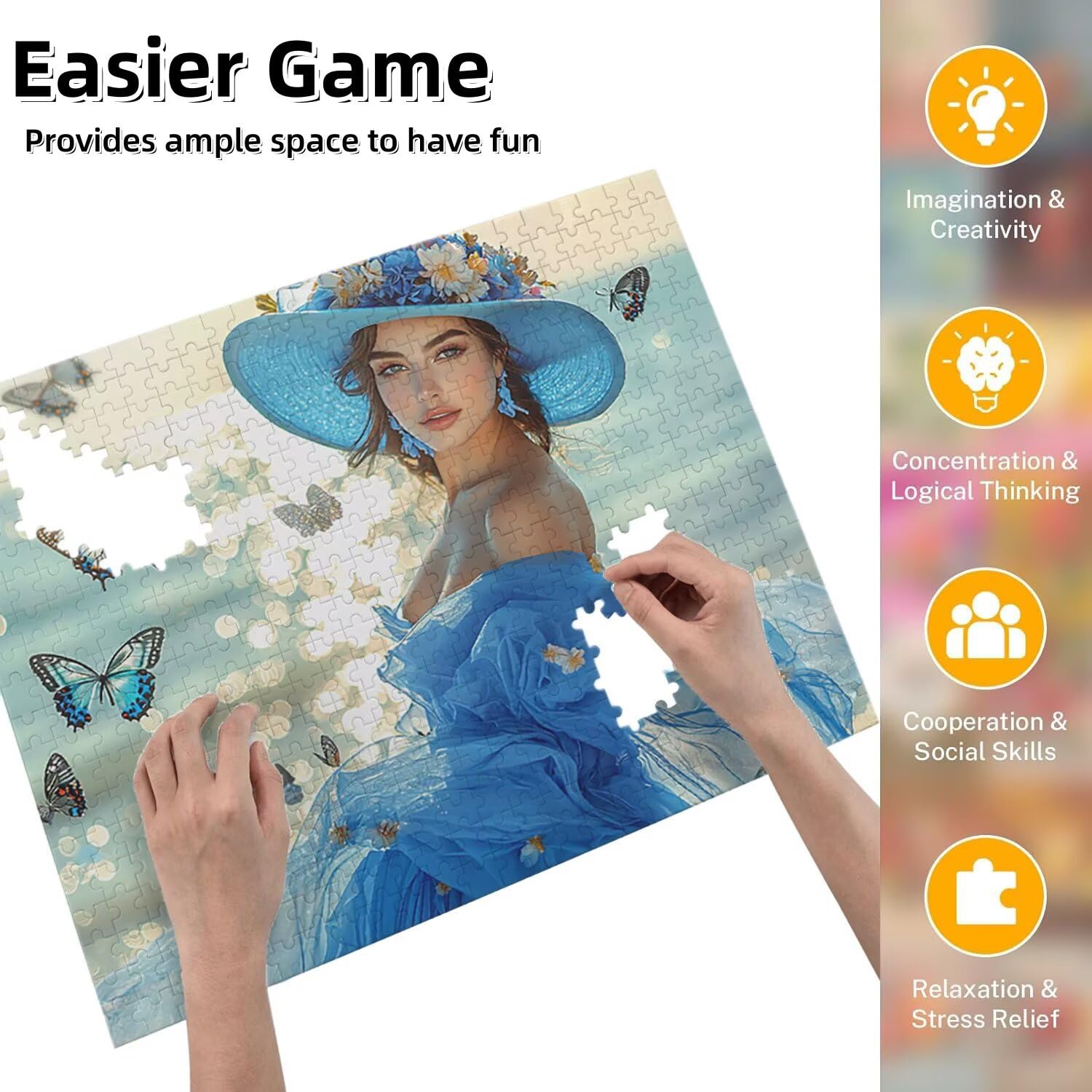 Jigsaw Puzzle, 4000 Pezzi Puzzle Classici, Farfalla Puzzle Rilassamento Intelligence, Mpossibile Difficile Puzzle Impegnativo per Adulti Puzzle Gioco Familiare, Regalo per Amore Amico Donnafr0-1116